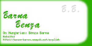 barna benza business card